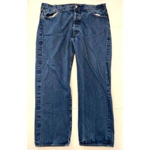 Levis 501 Jeans Mens 44x32 Straight Leg Button Fly Cowboy Denim